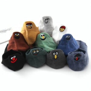 Lustige Sneaker Socken Damen, Knöchelsocken, Bunte Emoji-Knöchelsocken 35–38 & 39–42, 10 Stk.