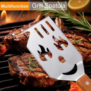 Lustige BBQ-Grillspachtel, 5 in 1, langer Griff, Edelstahl, 41,6 cm x 8,5 cm